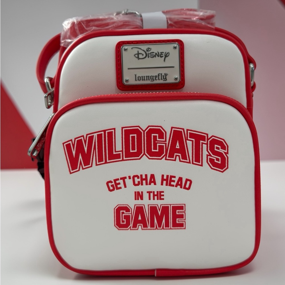 Disney Loungefly HSM Wildcats Crossbody Bag NWT White Red